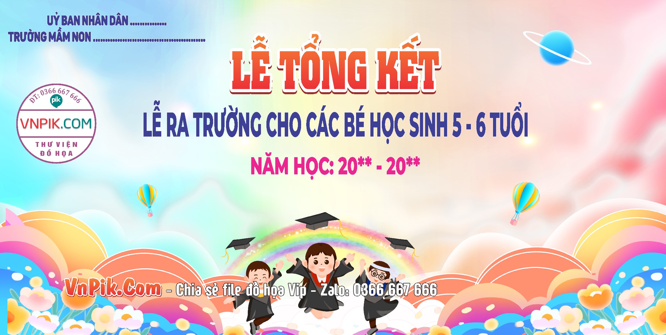 Phông Nền Lễ Tổng Kết Năm Học Trường Mầm Non Vector 43