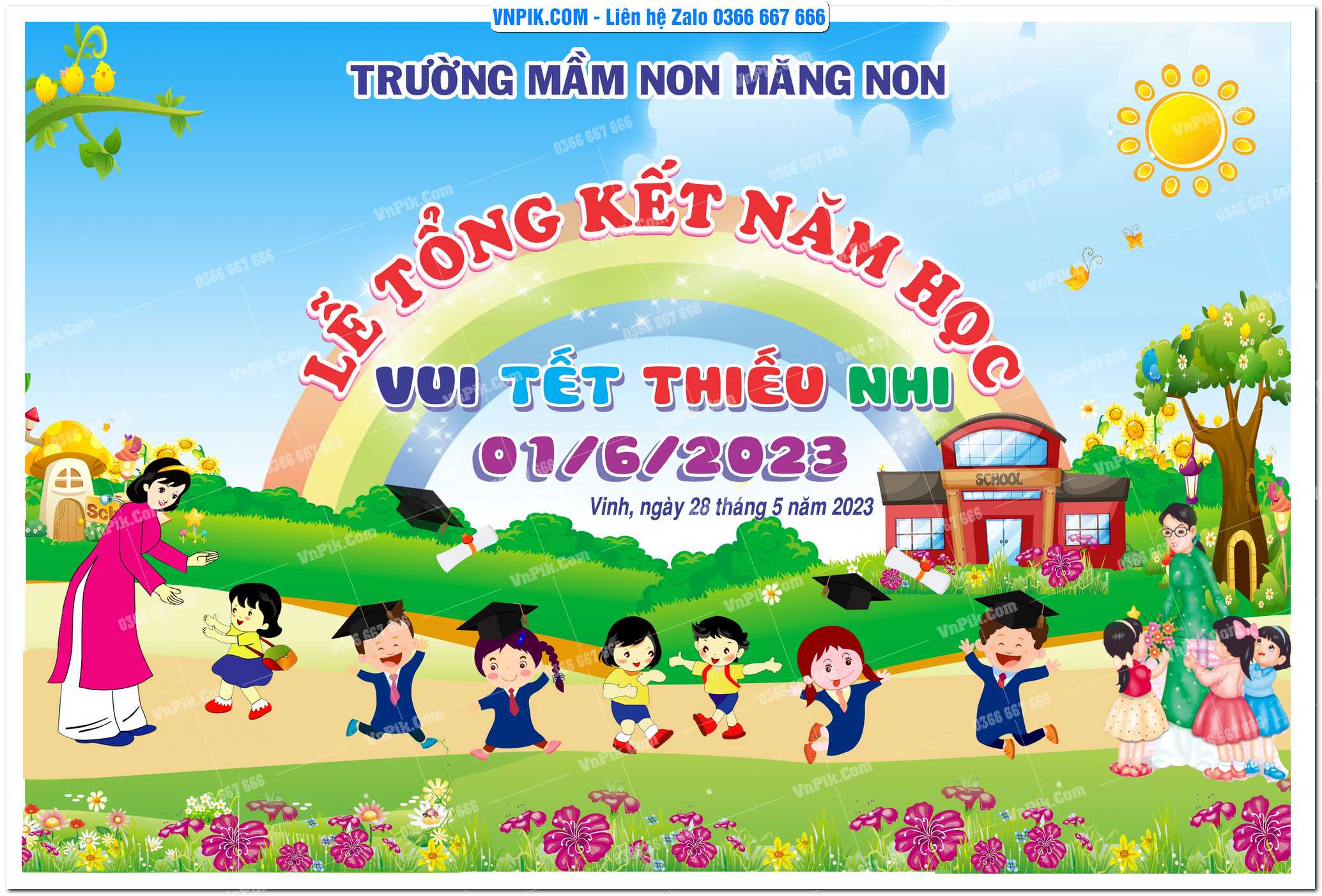 Phông Nền Tổng Kết Năm Học 01