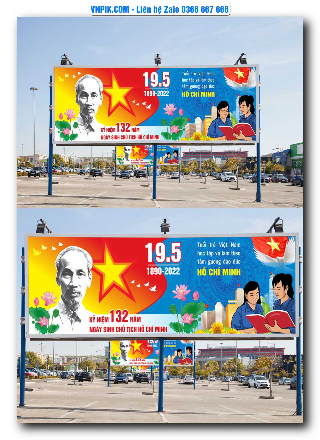 Mẫu Pano Kỷ Niệm 132 Năm Ngày Sinh Chủ Tịch Hồ Chí Minh #1