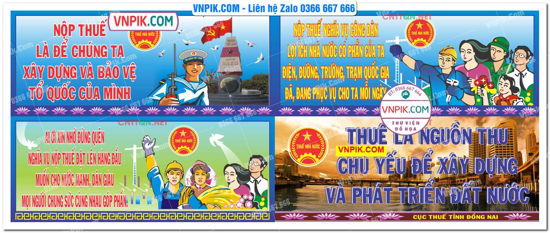 Pano tuyên truyền cổ động về Thuế file Corel