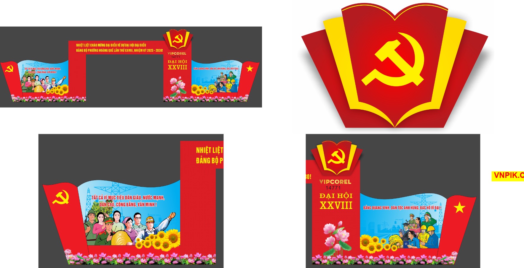Market trang trí cổng chào mừng đại hội file corel