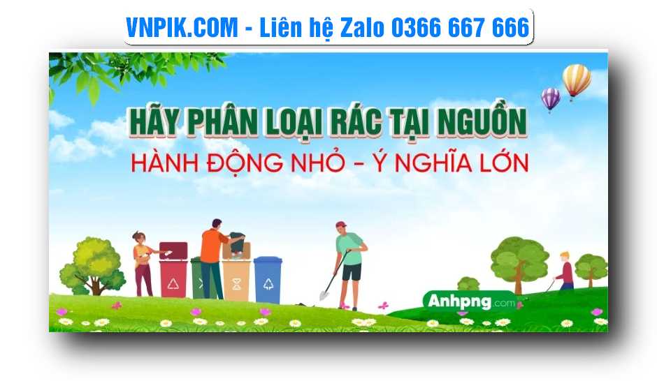 Maket Phông Nền Phân Loại Rác Tại Nguồn – mẫu thiết kế đẹp ý nghĩa