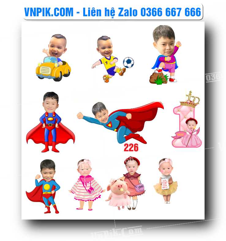 vector chibi trang trí sinh nhật 2025 file corel #12