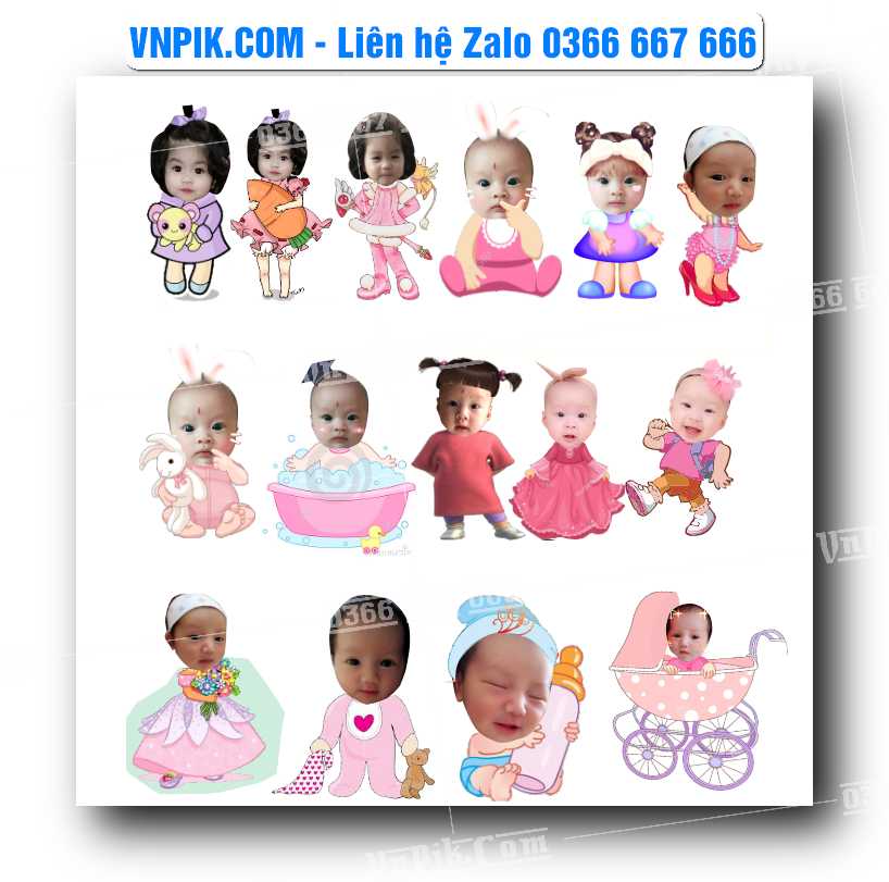 vector chibi trang trí sinh nhật 2025 file corel #13