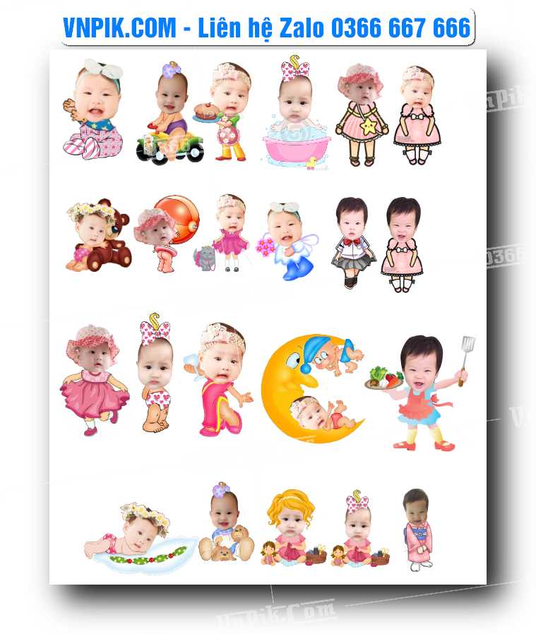 vector chibi trang trí sinh nhật 2025 file corel #15