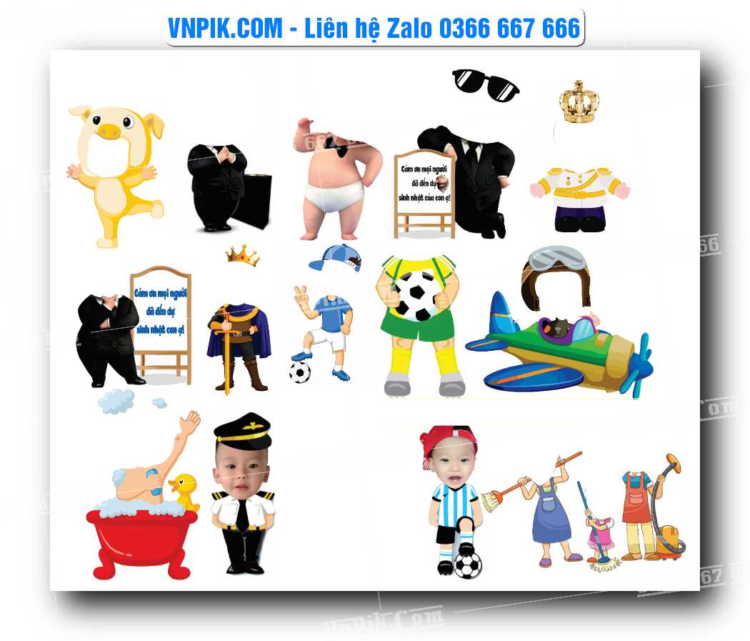 vector chibi trang trí sinh nhật 2025 file corel #18