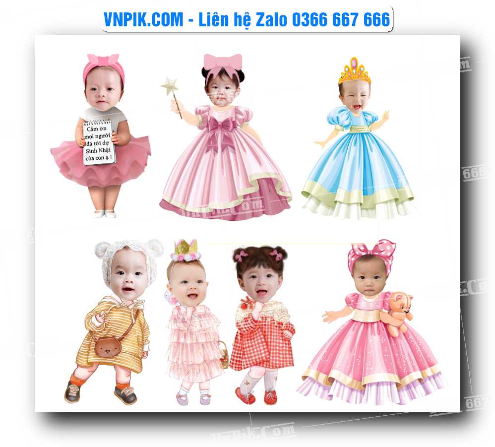 Vector chibi trang trí sinh nhật 2025 file corel #2
