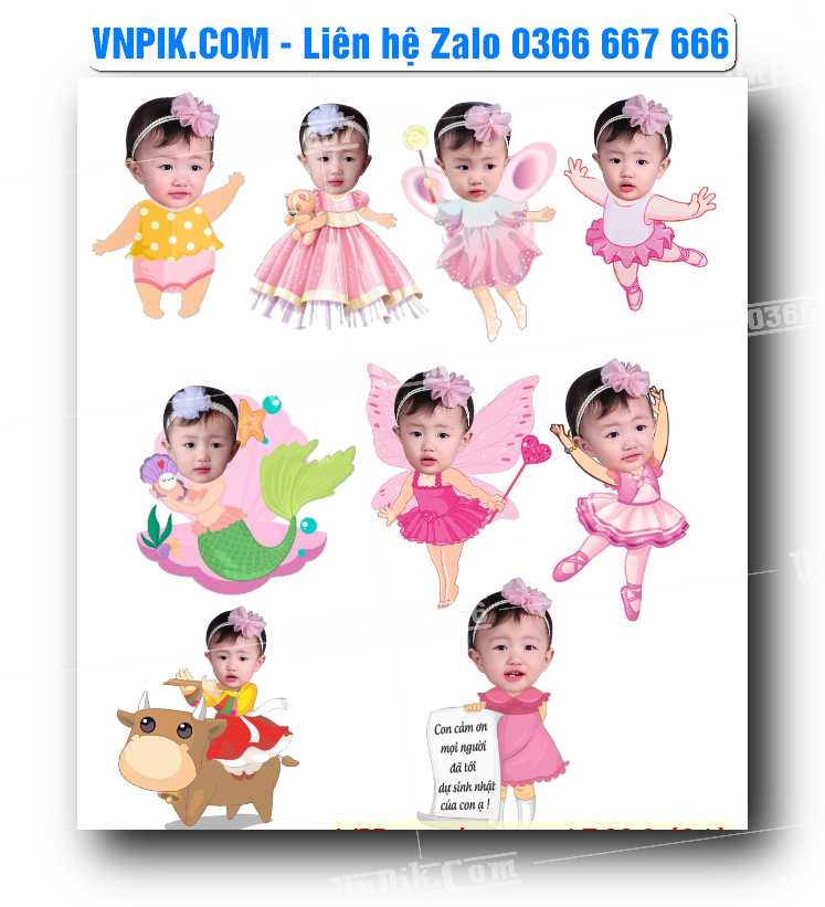 vector chibi trang trí sinh nhật 2025 file corel #21