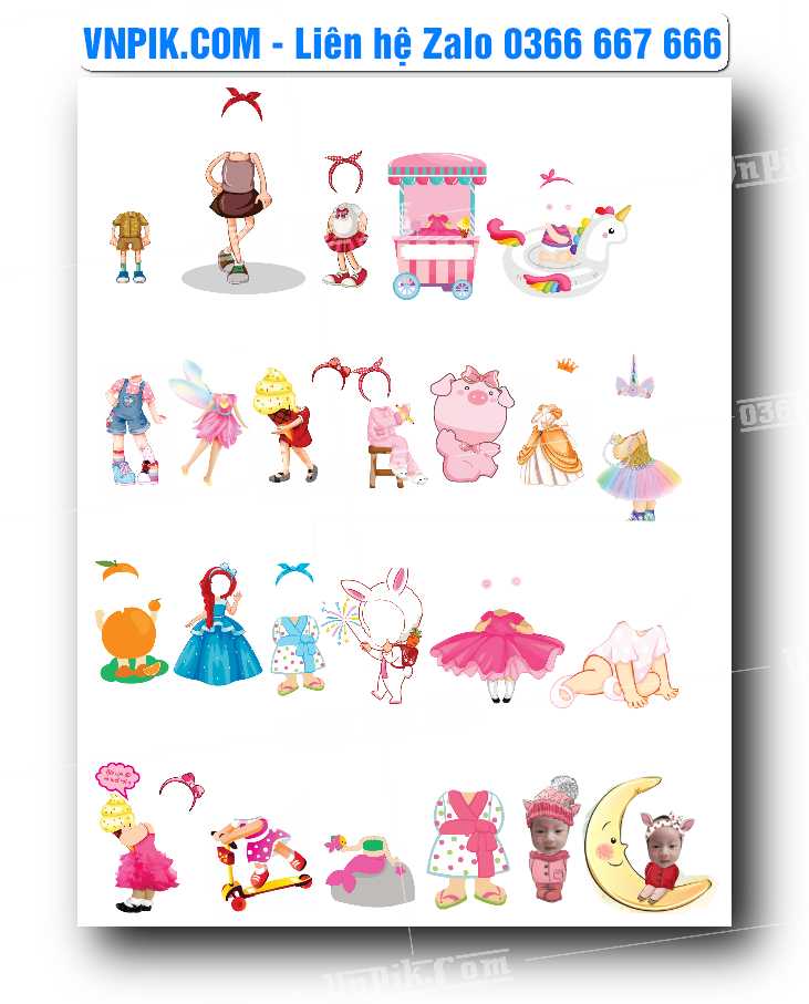 vector chibi trang trí sinh nhật 2025 file corel #5