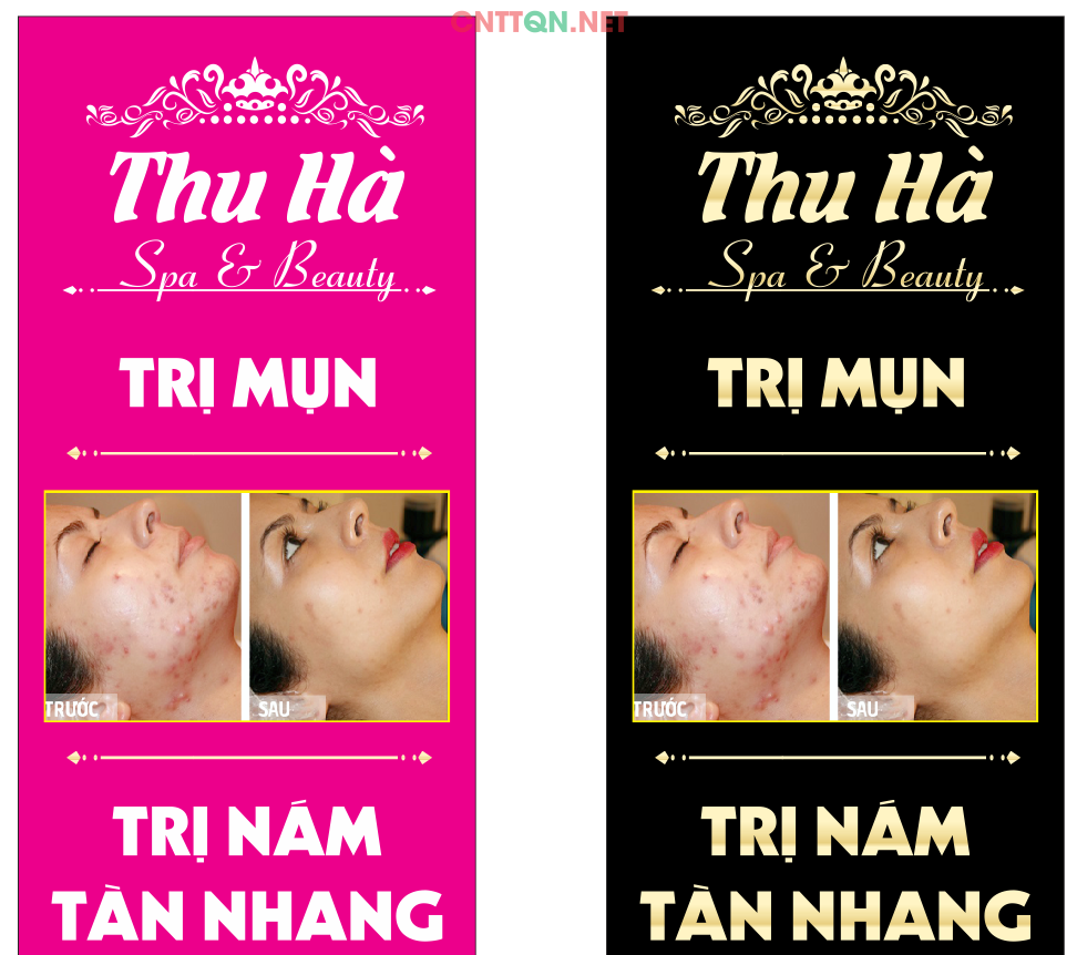 Market bảng hiệu trang trí Spa Thu Hà file CDR