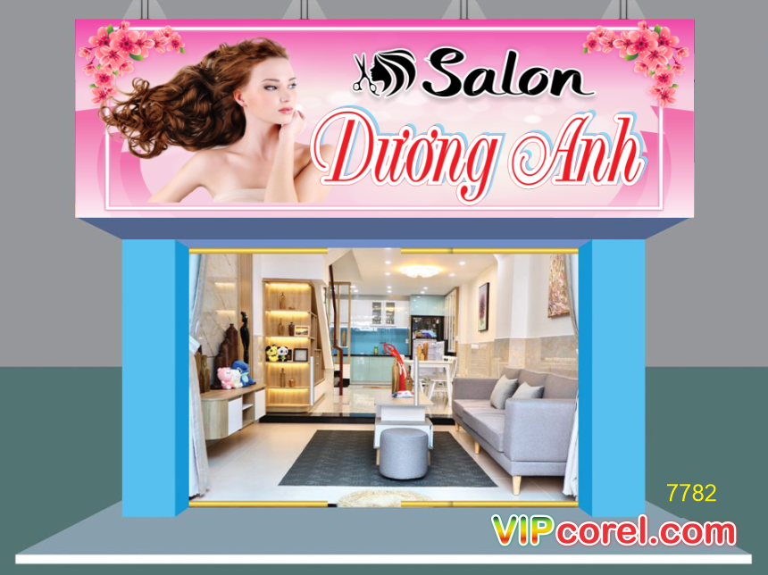 Biển tóc Hair Salon Dương Anh file vector corel