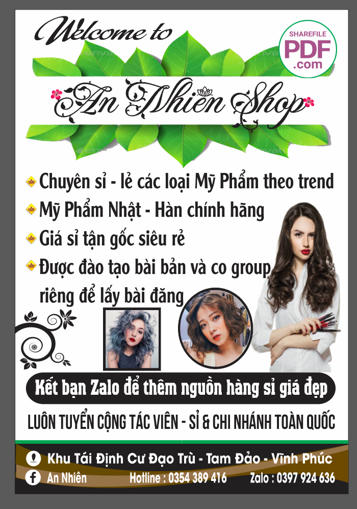 Biển An Nhiên Shop – Bán các loại mỹ phẩm file PDF & CDR