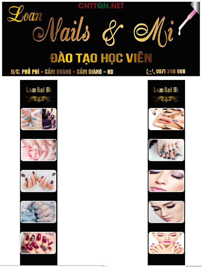 Market Bảng biển Nails & Mi – Đào tạo học viên CDR