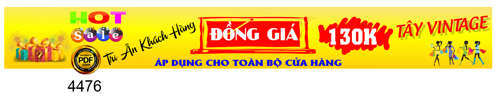 Băng rôn Hot Sale tri ân khách hàng file corel