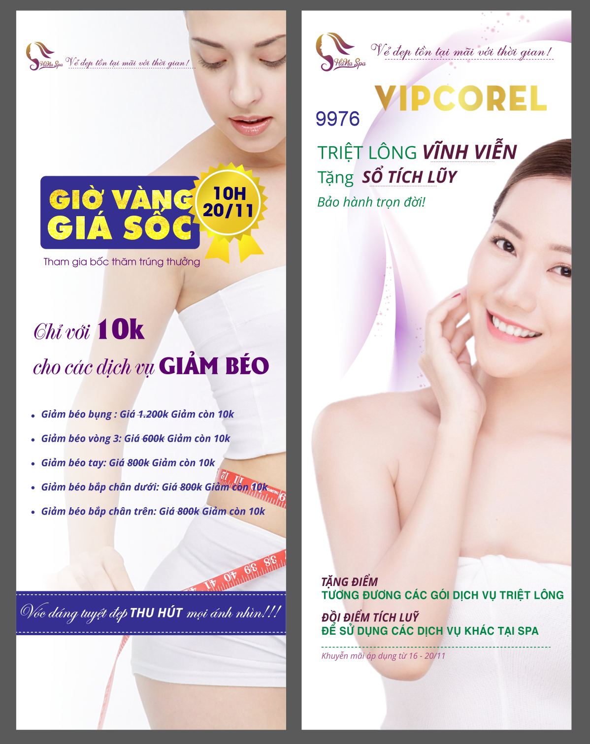 Standee Spa giờ vàng giá sốc – Dịch vụ giảm béo
