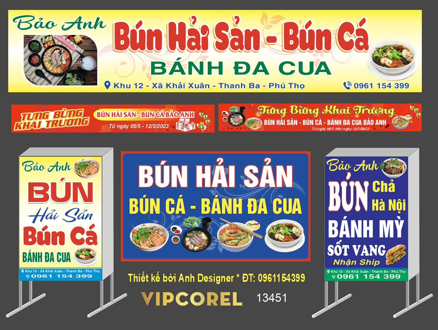 Biển quảng cáo Bún hải sản – bún cá Bảo Anh