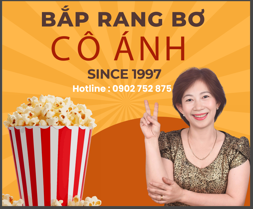 Banner Bắp rang bơ Cô Ánh since 1997 file corel