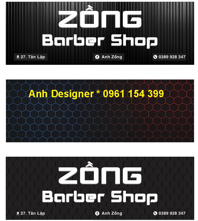 Biển QC Barber Shop Zồng file corel x7