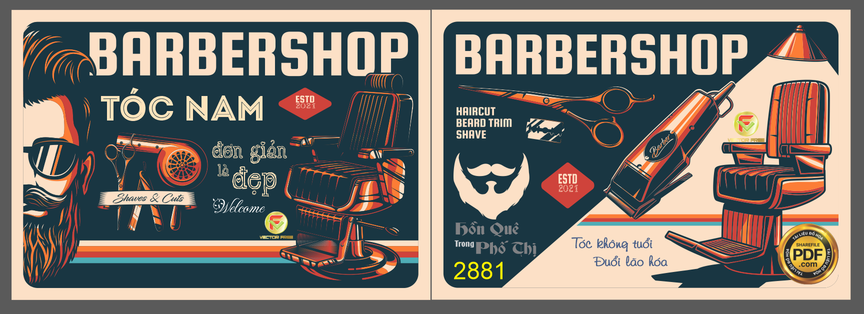 Market barbershop tóc Nam đơn giản là đẹp file corel