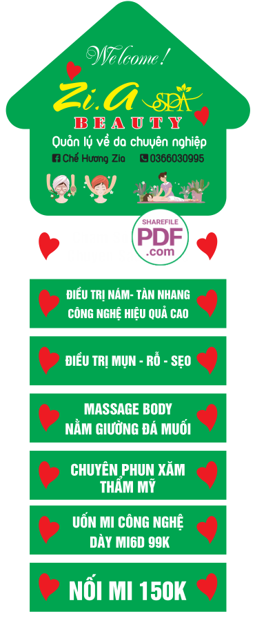 Biển Beauty Zi.A điều trị nám – tàn nhang file PDF & CDR