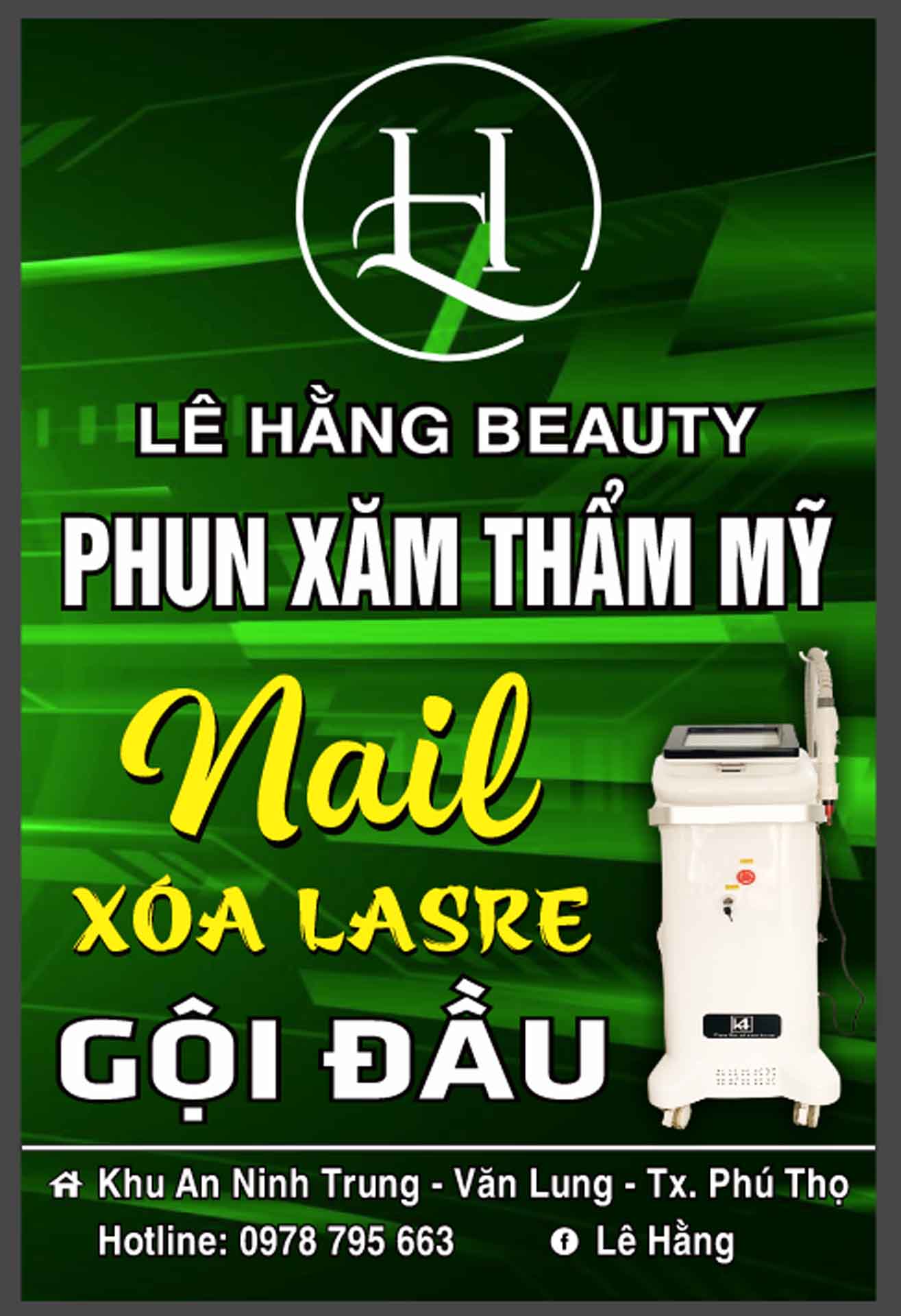 Biển quảng cáo Beauty & Spa Lê Hằng file corel