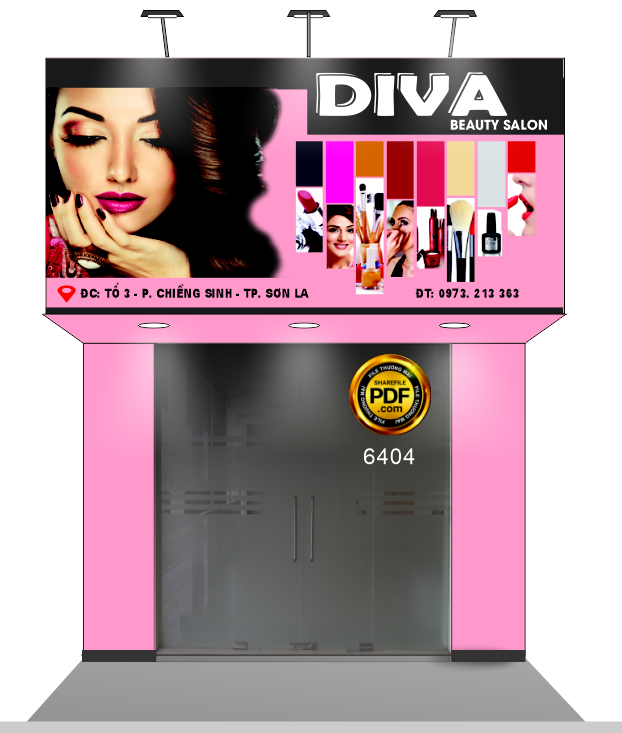 Thiết kế biển DIVA Beauty Salon file corel x7