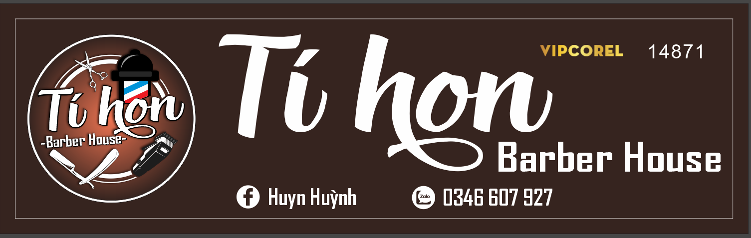 Biển quảng cáo tóc nam Barber House file corel