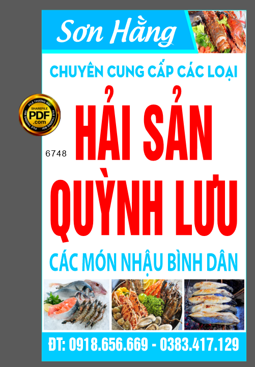 Biển vẫy Hải Sản Quỳnh Lưu – các món nhậu file corel