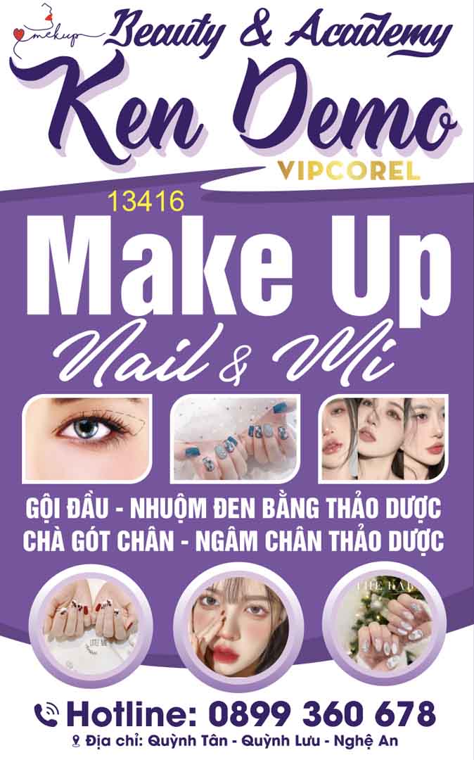 Biển Beauty & Academy – make up nail & mi file corel