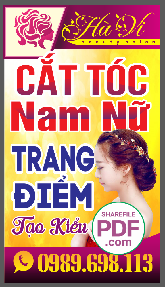 Biển Cắt tóc Hà Vi – trang điểm file PDF & CDR