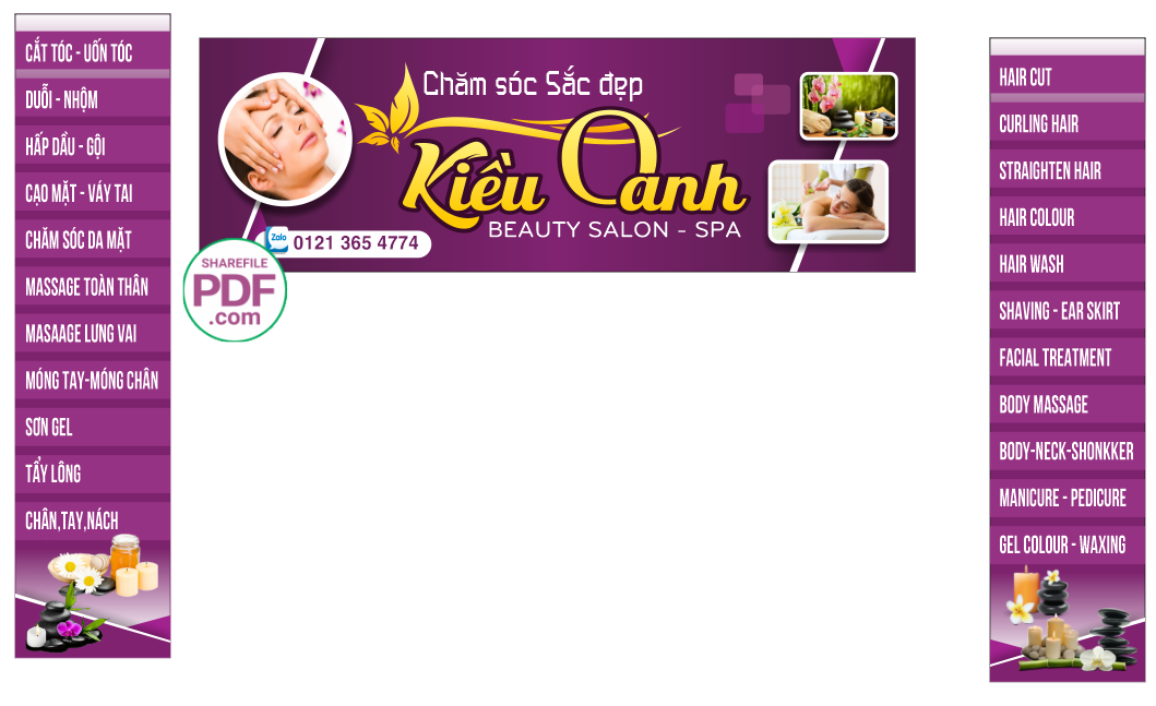 Biển Kiều Oanh – Beauty Salon Spa file PDF & CDR