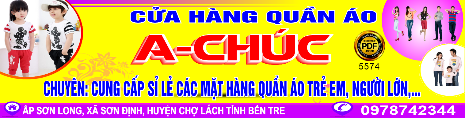 Market biển cửa hàng quần áo A-Chúc file corel