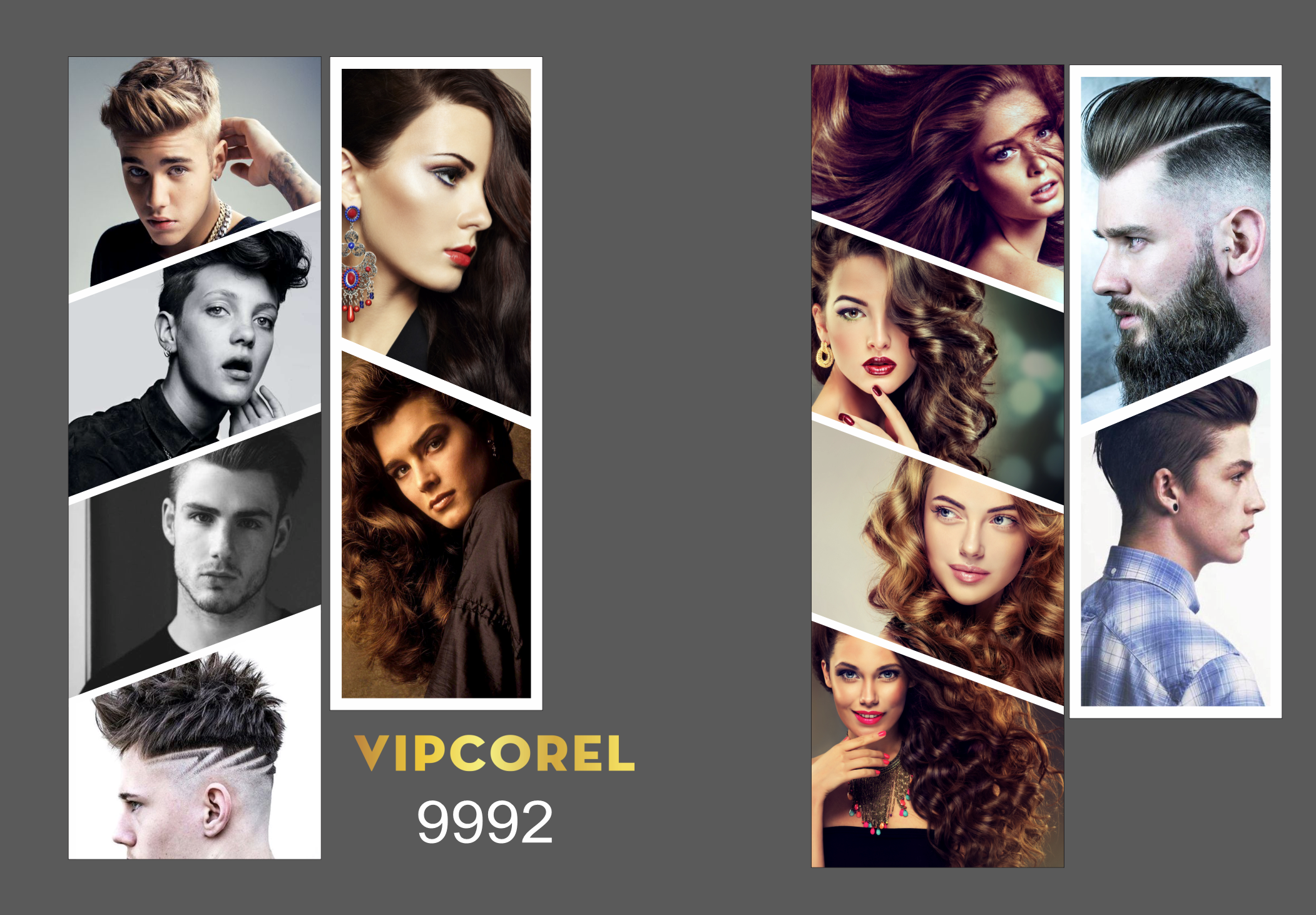 Decal mẫu tóc Hair salon dán tường file corel