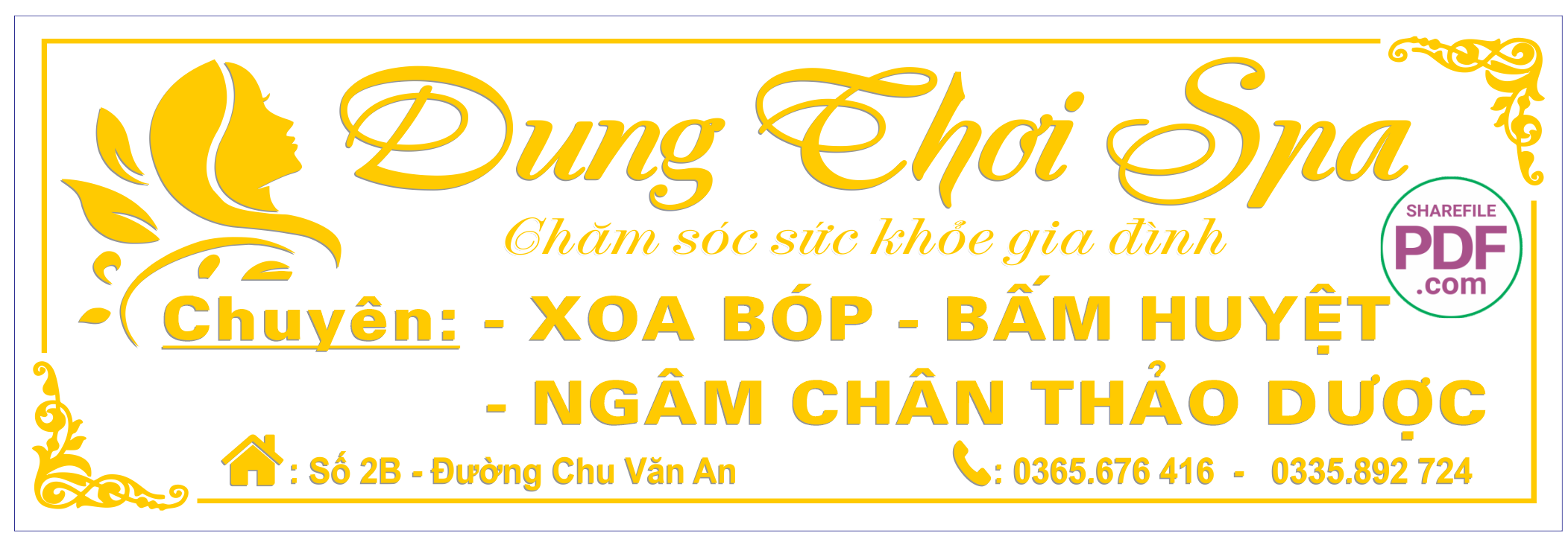 Biển Dung Chơi Spa – chăm sóc sức khỏe gia đình file PDF & CDR
