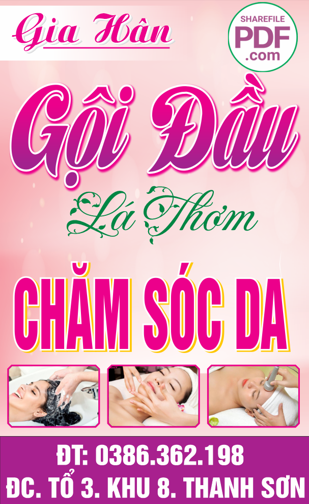Biển vẫy Gia Hân – Gội đầu lá thơm file PDF & CDR