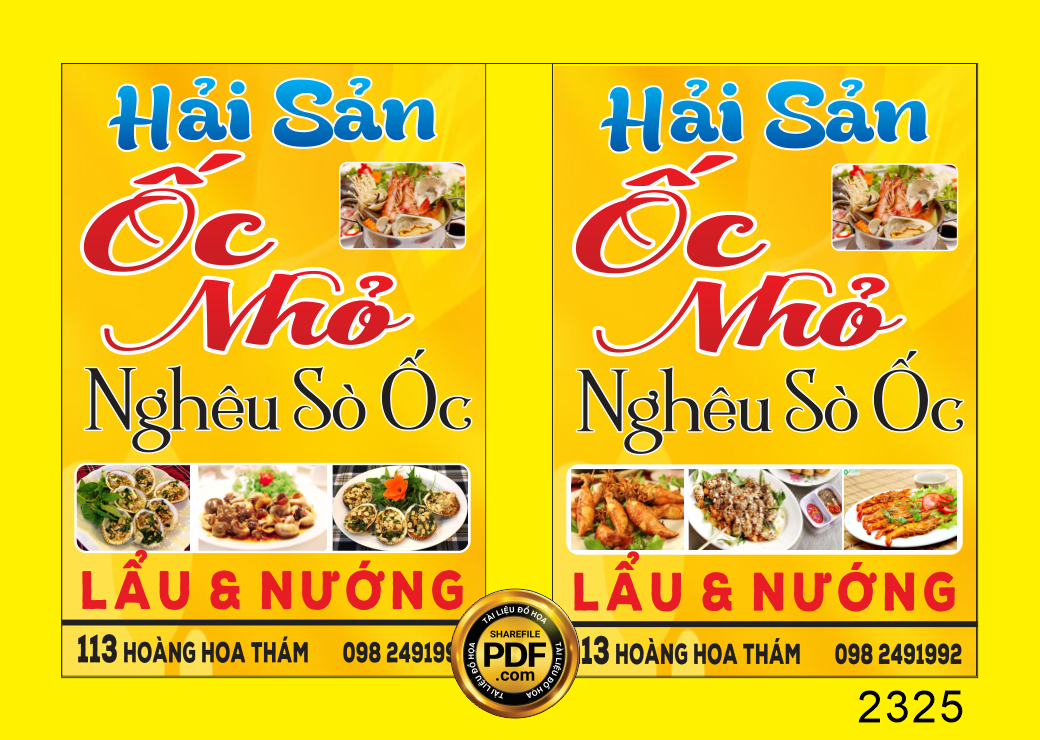 Market Hải Sản Ốc Nhỏ – Nghêu Sò Ốc – Lẩu & Nướng file CDR