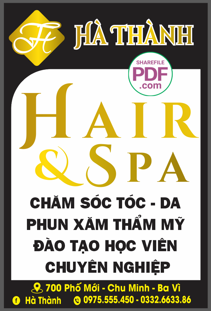 Biển vẫy Hair and spa – chăm sóc da file PDF & CDR