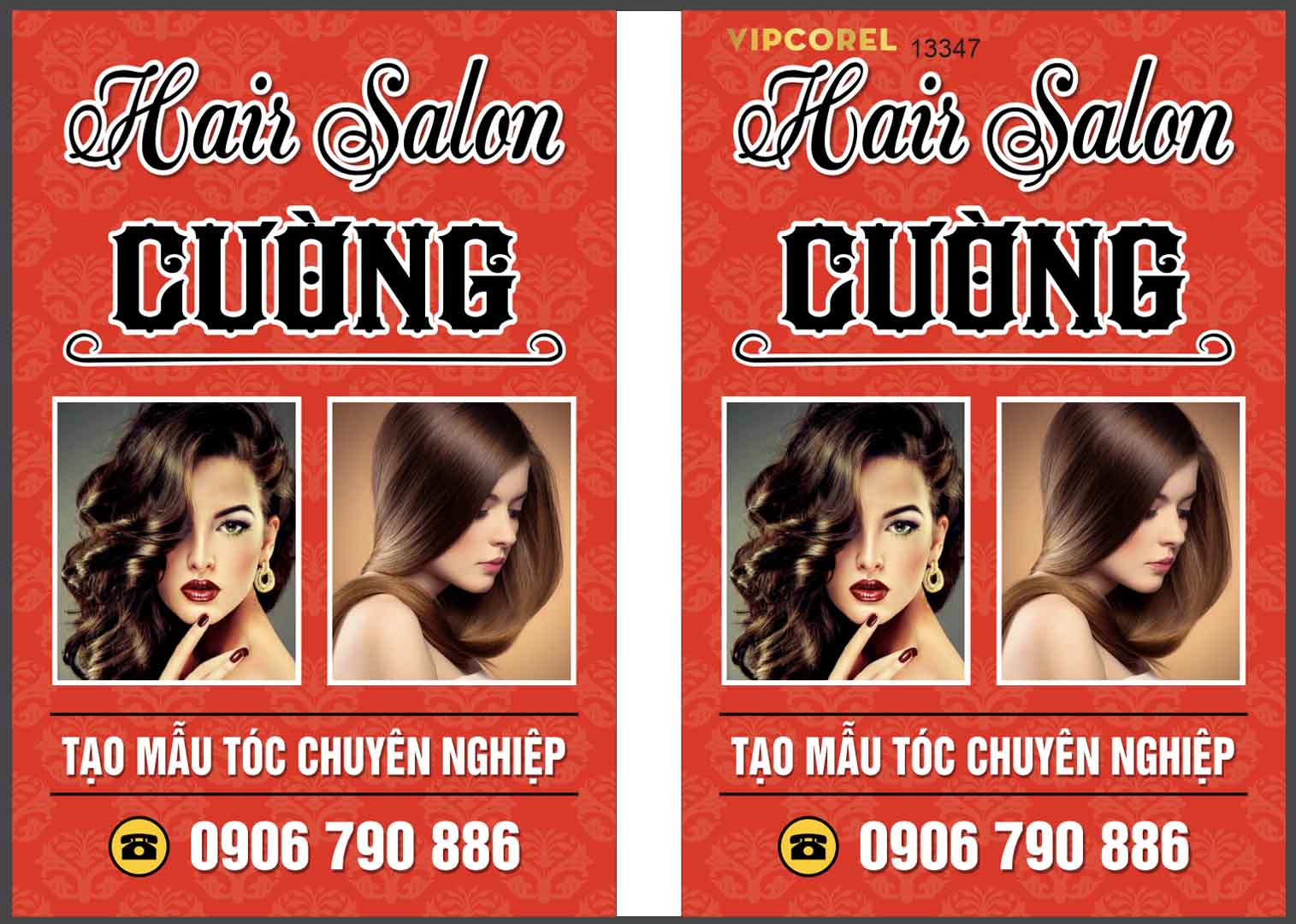 Biển quảng cáo Hair salon vector file corel