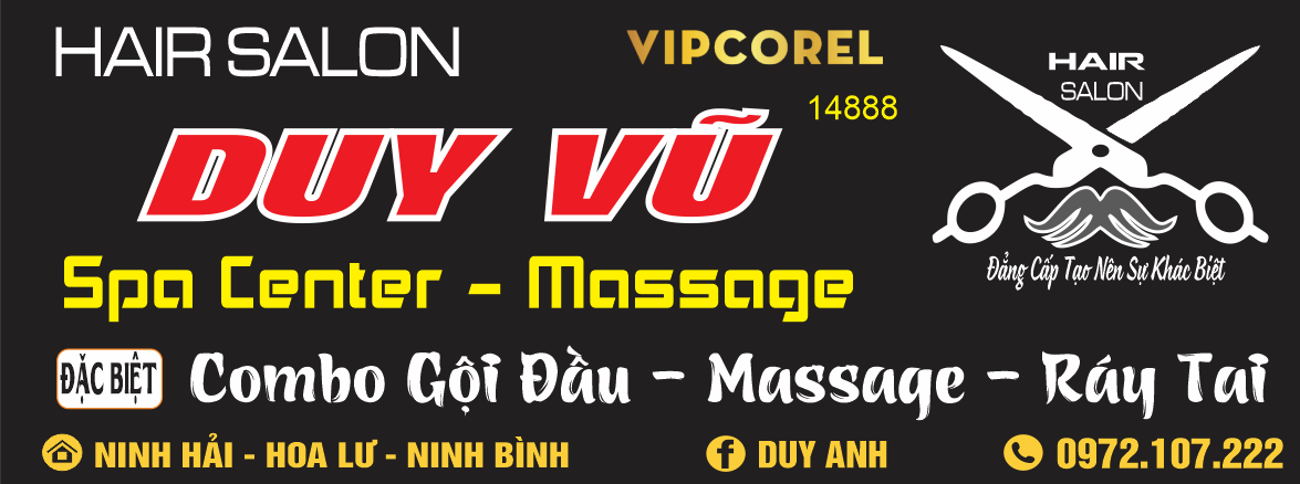 Bảng QC Hair Salon Duy Vũ Spa file coreldraw