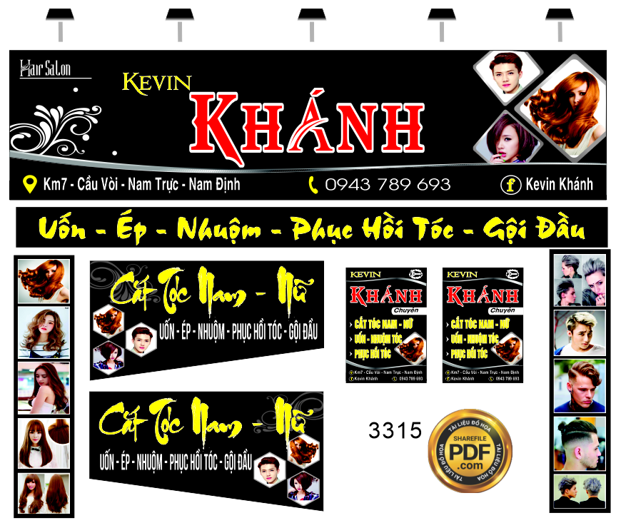 Market biển Hair Salon Kenvin Khánh #2 file Corel