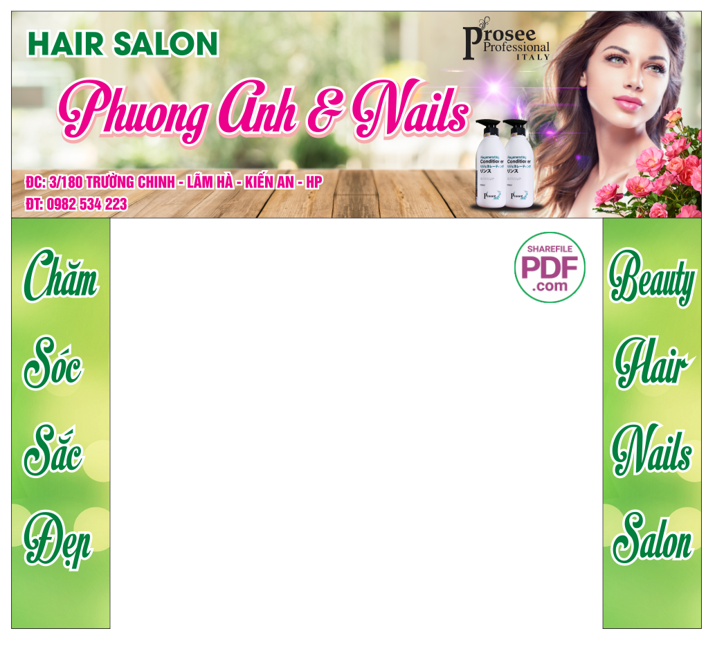 Biển Hair Salon Phương Anh & Nails file PDF & CDR