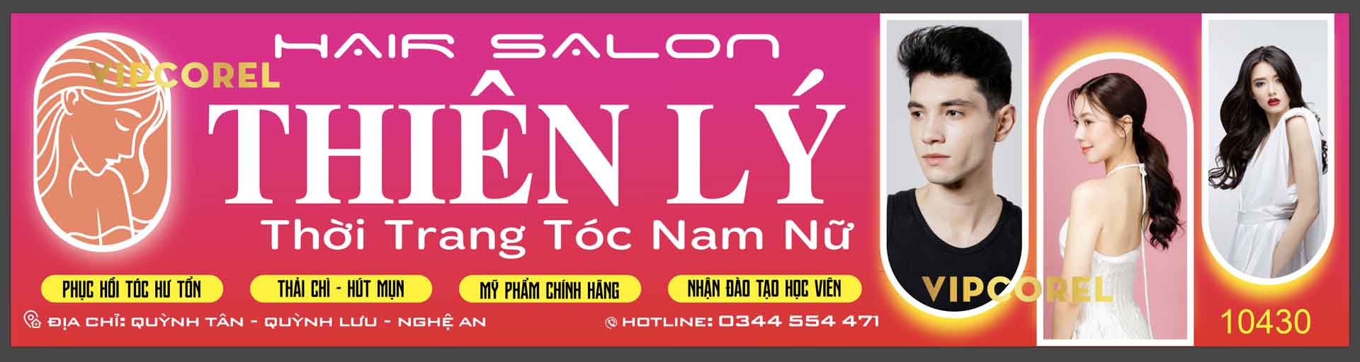 Biển QC Hair salon Thiên Lý – thời trang tóc nam nữ