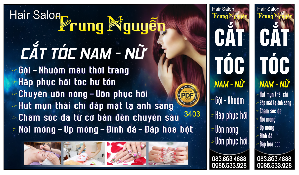Hair Salon Trung Nguyễn – cắt tóc nam nữ file Corel