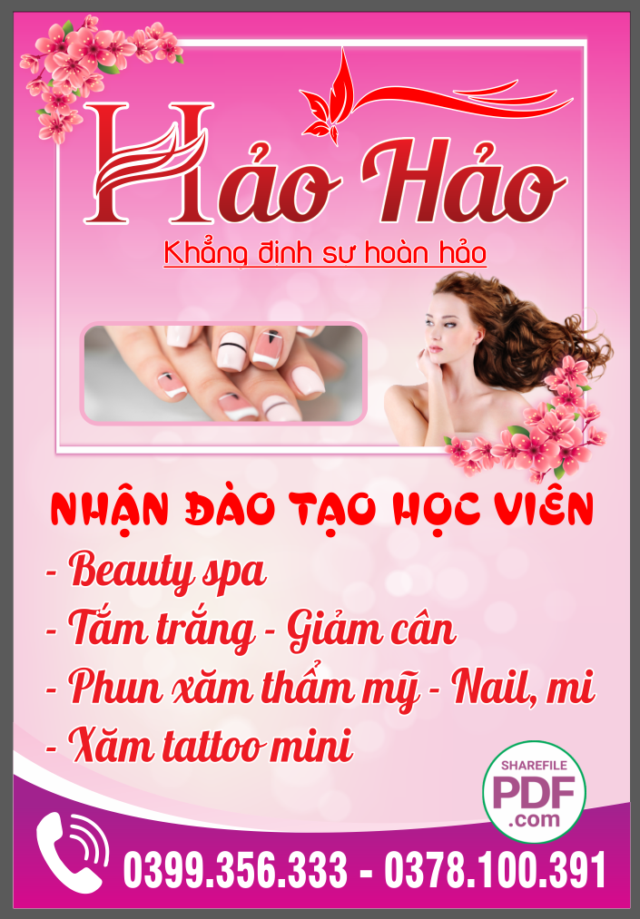 Biển vẫy Hảo Hảo – Tắm trắng giảm cân file PDF & CDR