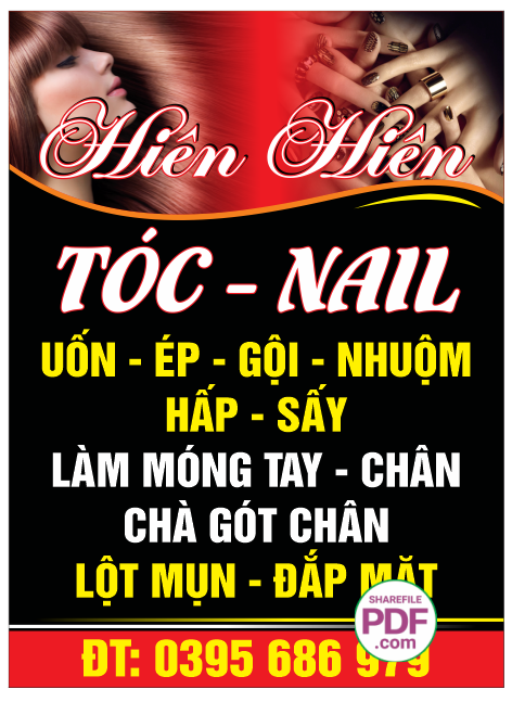 Biển Hiên Hiên – Tóc – nail – uốn – ép file PDF & CDR