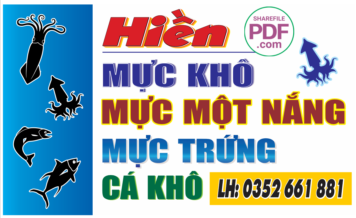 Biển Hiền – mực khô – mực một nắng – cá khô file PDF & CDR