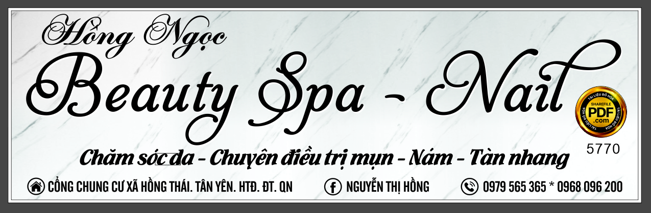 Biển Hồng Ngọc Beauty Spa – Nail – chăm sóc da file Corel