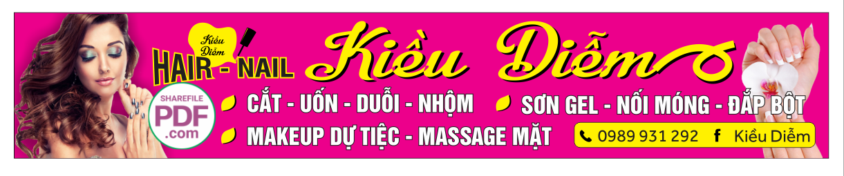 Biển chính Hair – Nail Kiều Diễm file PDF & CDR