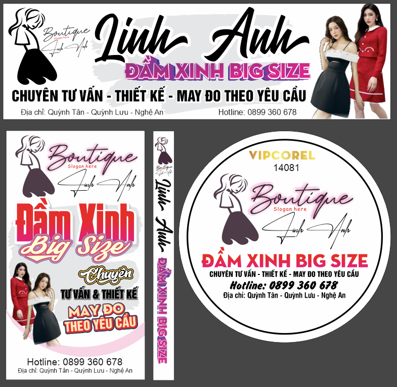 Biển Bontique Linh Anh – Đầm Xinh big Size file corel