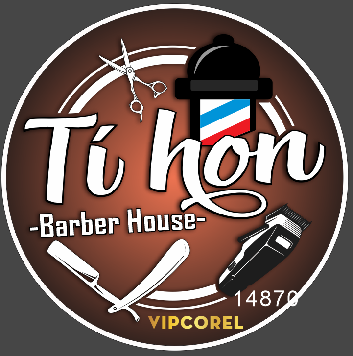 Vector logo Hair Salon Barber House tóc nam
